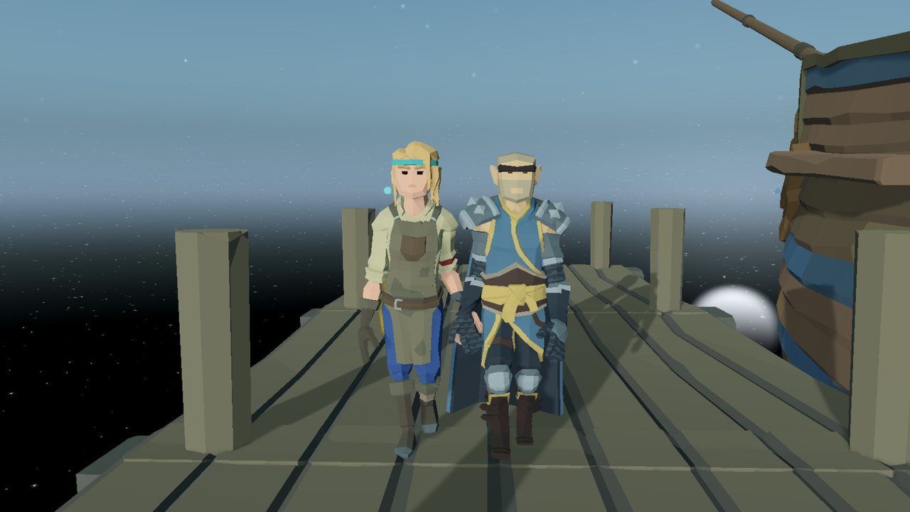 Shivaliva: two islanders walking hand in hand on the pier